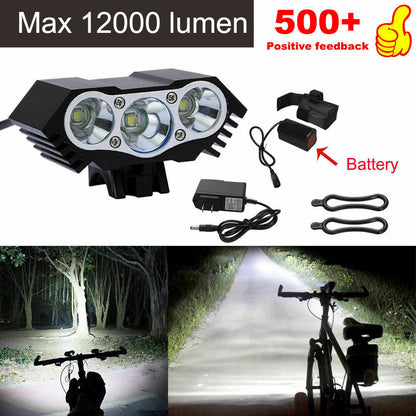 Lámpara de bicicleta 12000 Lm 3 x XML T6 LED 3 modos Luz de bicicleta faro antorcha de ciclismo