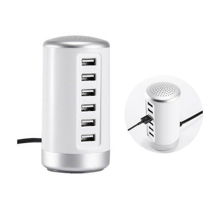 30W Multi 6 USB Port Desktop Charger Rapid Tower Charging Station Power Adapter