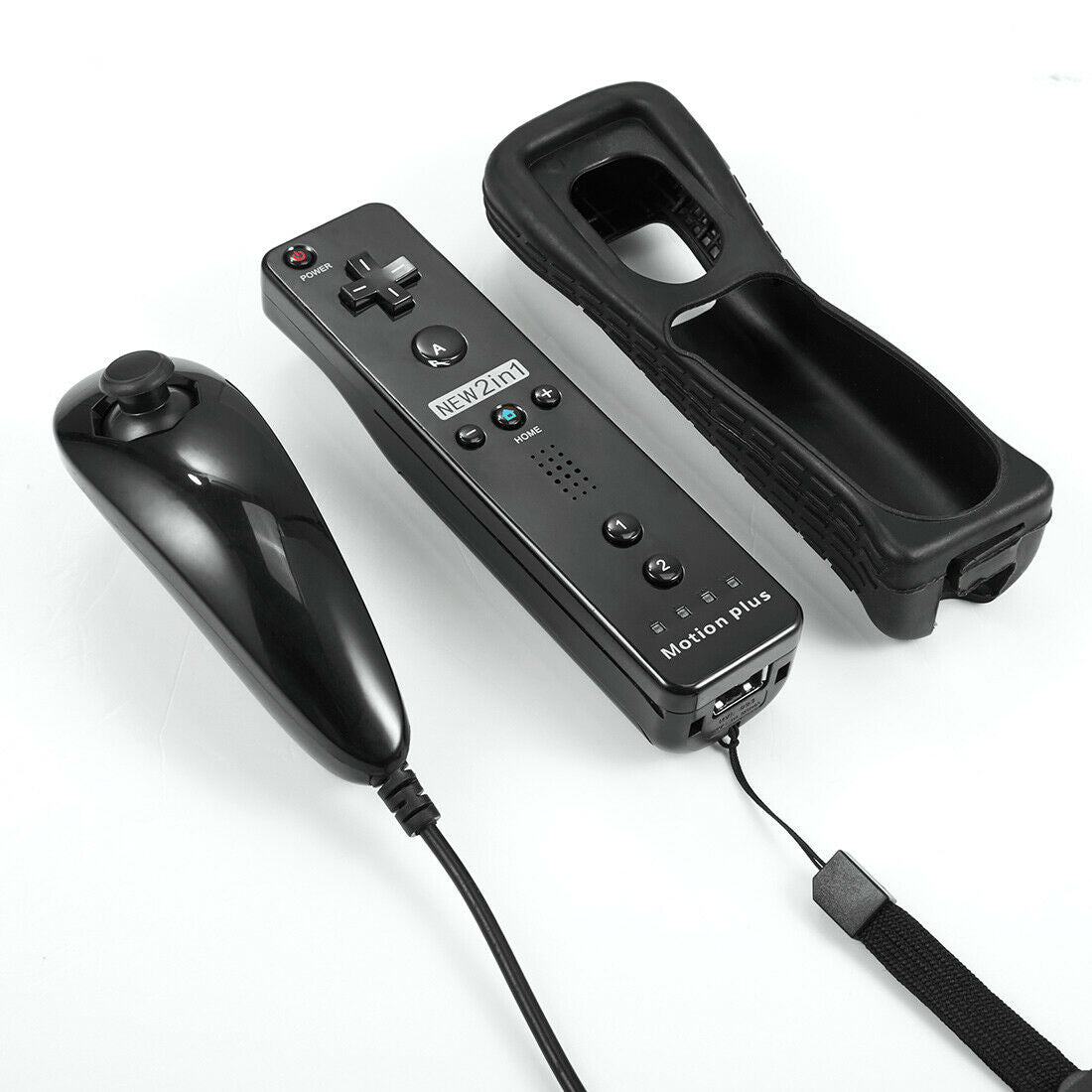 2 in 1 Built in Motion Plus Remote Controller+ Nunchuck For Nintendo Wii & Wii U
