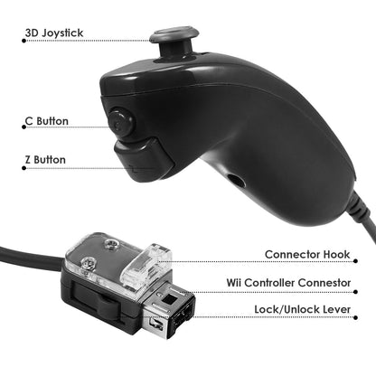 Mando a distancia 2 en 1 integrado Motion Plus + Nunchuck para Nintendo Wii y Wii U