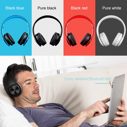 Auriculares inalámbricos con Bluetooth, auriculares estéreo plegables, micrófono súper bajo