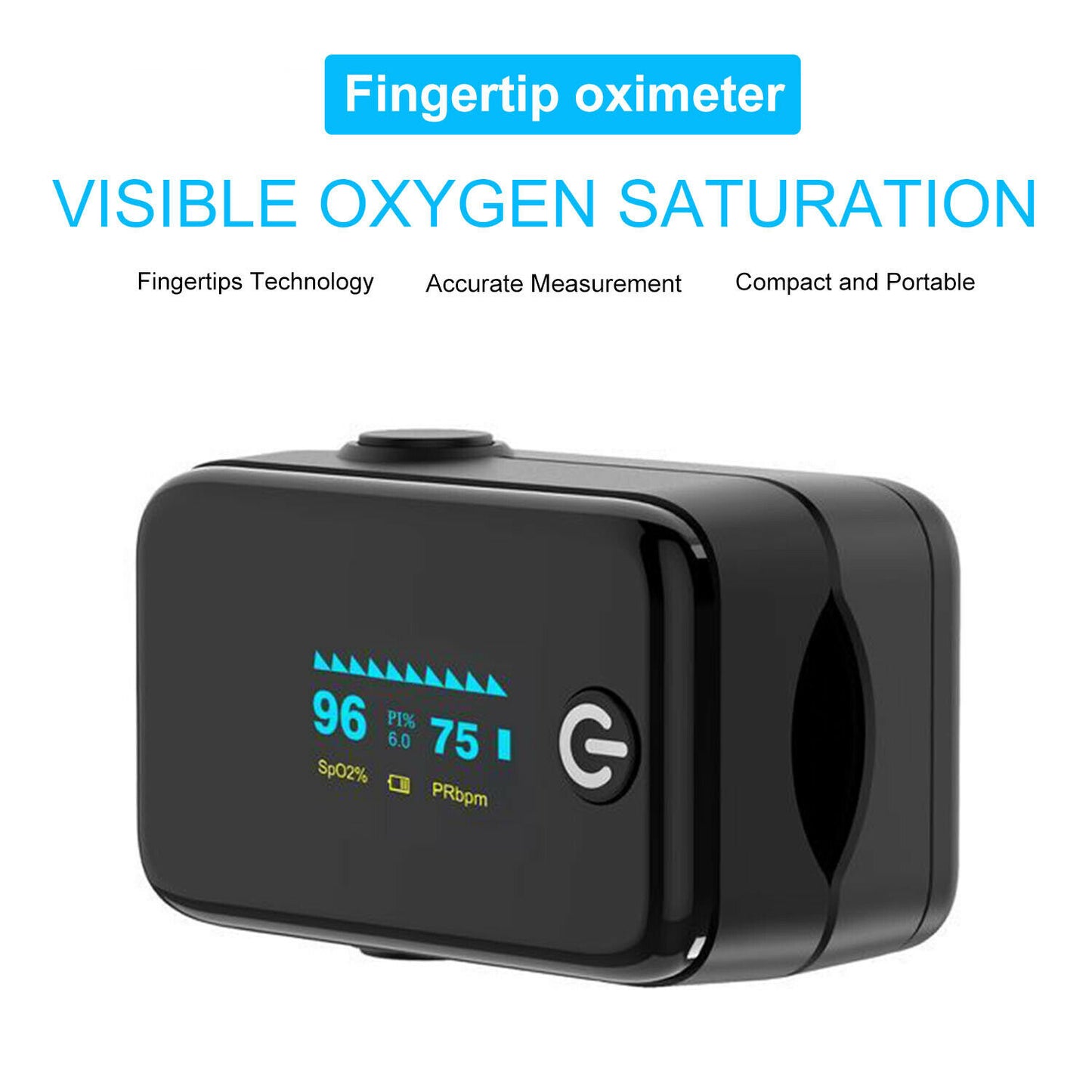 Pulse Oximeter FingerTip Blood Oxygen Meter SpO2 PR PI Heart Rate Monitor