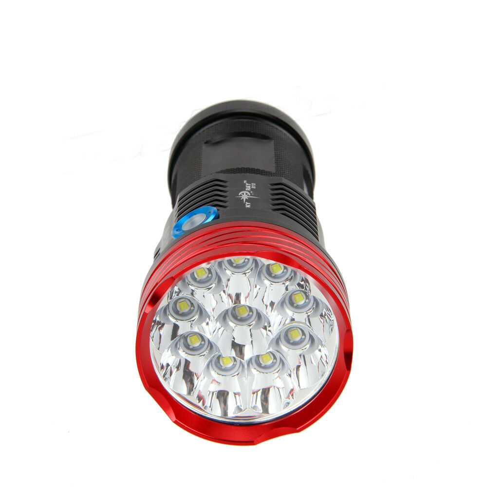 25000LM 10x XM-L T6 LED Powerful Flashlight Torch Work Light Hunting 18650 Lamp