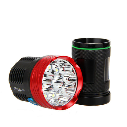 25000LM 10x XM-L T6 LED Powerful Flashlight Torch Work Light Hunting 18650 Lamp