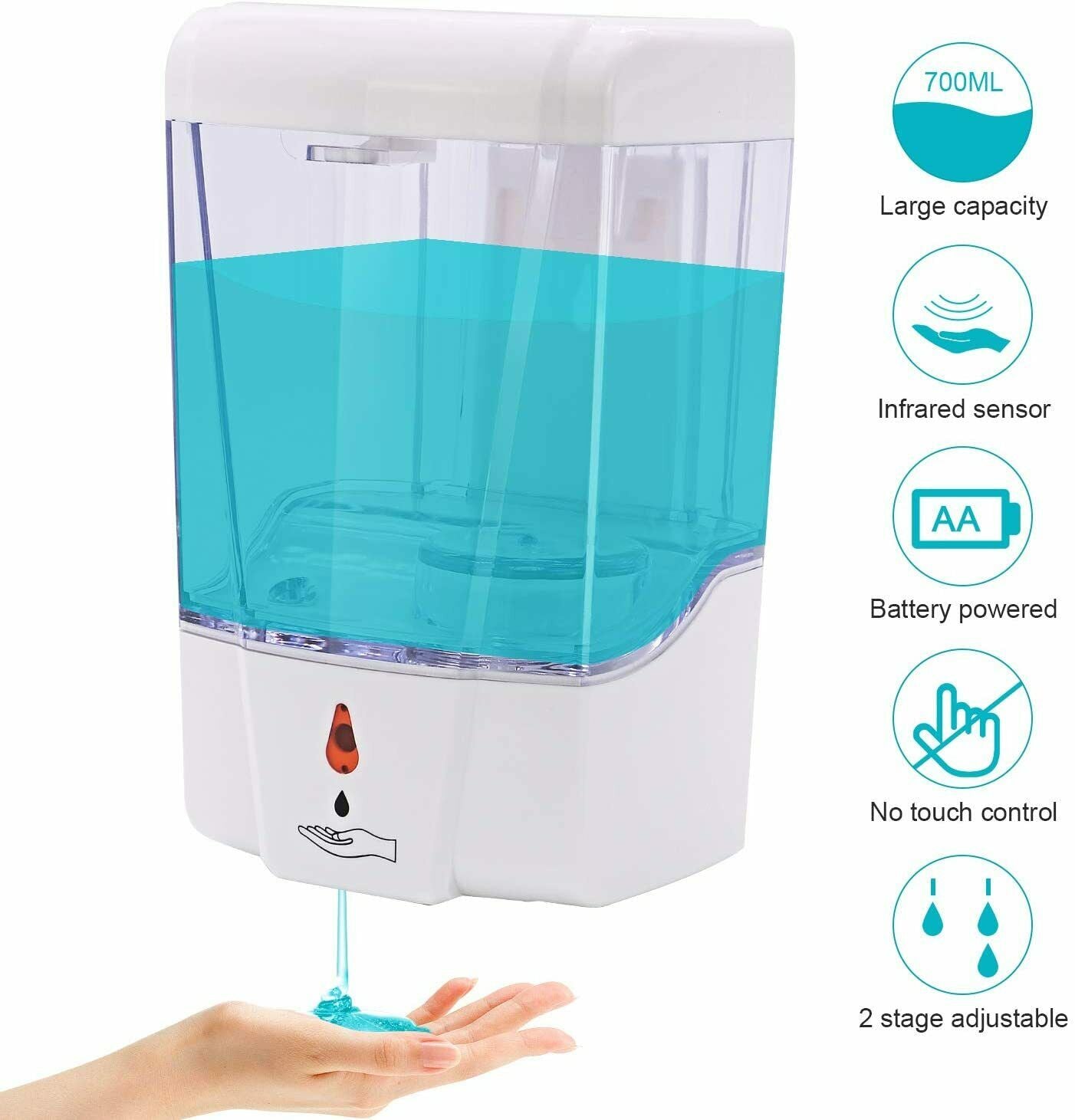700ml Automatic Sensor Soap Dispenser Touchless Wall Mounted Liquid Soap