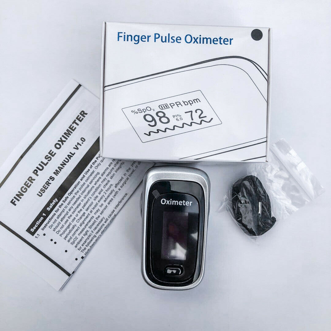 Finger Pulse Oximeter Blood Oxygen SpO2 Monitor PR PI Respiratory Rate FDA & CE