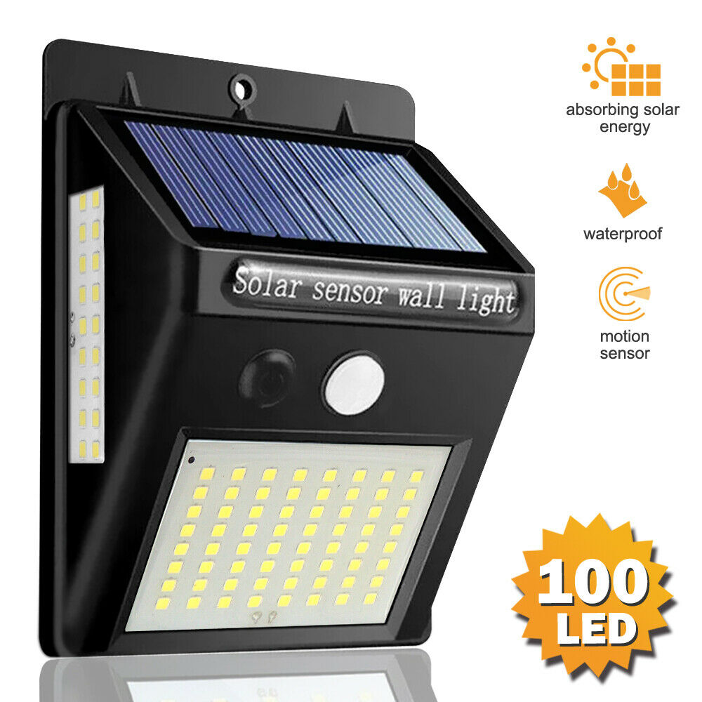 Luces LED solares con sensor de movimiento para exteriores, lámpara de pared de seguridad para jardín, reflector