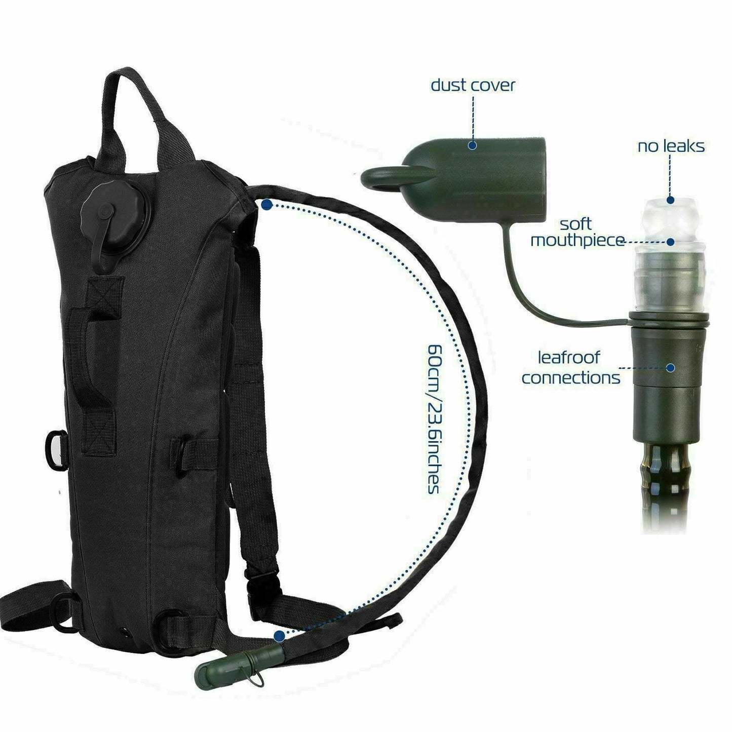 Bolsa de vejiga de agua de 3L, mochila táctica militar para senderismo, Camping, hidratación, al aire libre