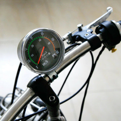 Odómetro mecánico analógico del velocímetro de la bicicleta de la bicicleta del estilo del vintage con el hardware