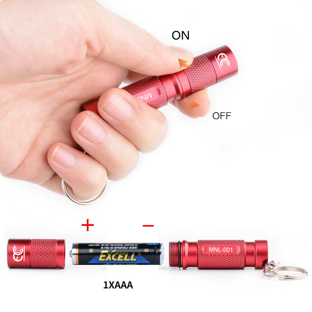 Led Keychain Flashlight Pocket Size CREE LED Torch EDC Portable Emergency Light