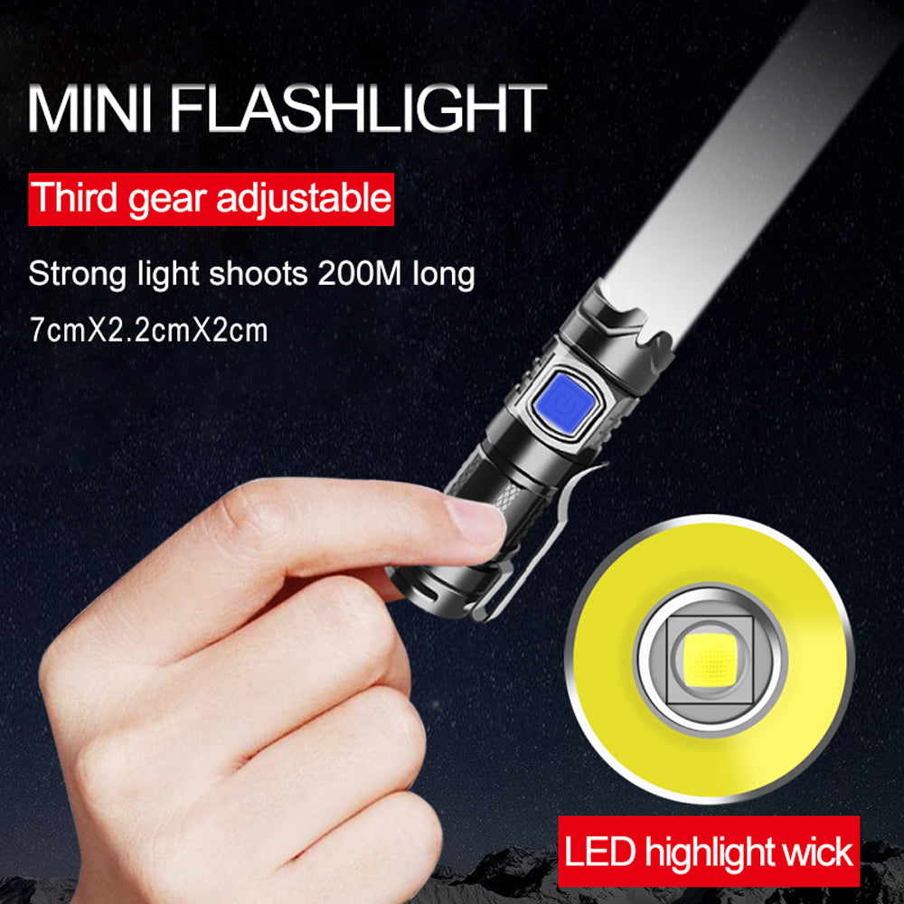 Super Bright SST40 LED Flashlight 8000LM USB IPX6 Torch EDC Mini Pocket Lanterna