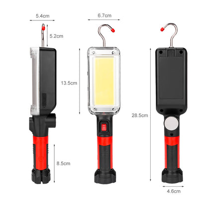Working Light COB LED Flashlight Torch USB Charging Portable Lamp for Camping Emergency Light