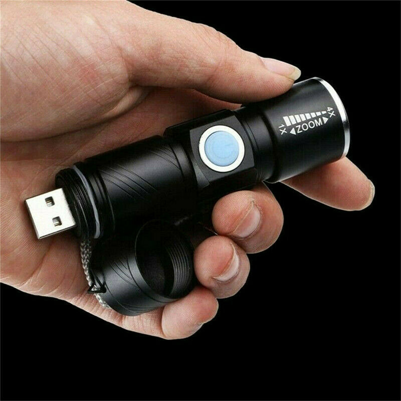 LED Torch Flashlight Super Bright USB Rechargeable Camping Lamp Tactical Light