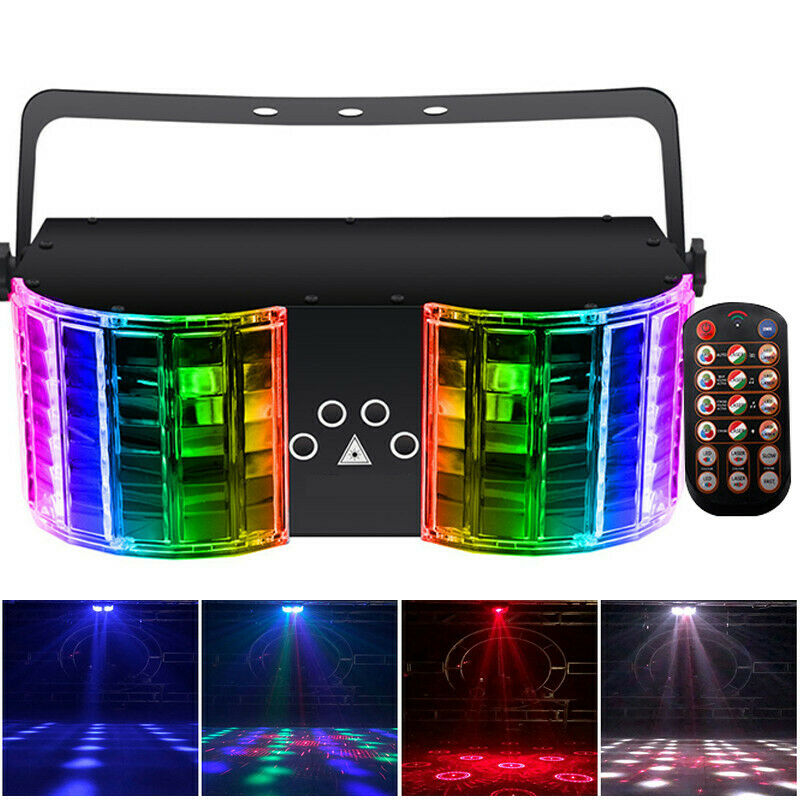 Proyector láser LED para escenario, luz DMX de 4 rayos, sonido dual, discoteca activa, fiesta de DJ