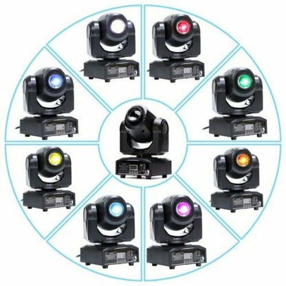 2PCS 30W RGBW LED 8Gobo Stage Lighting DMX Party DJ Projector Moving Head Lights