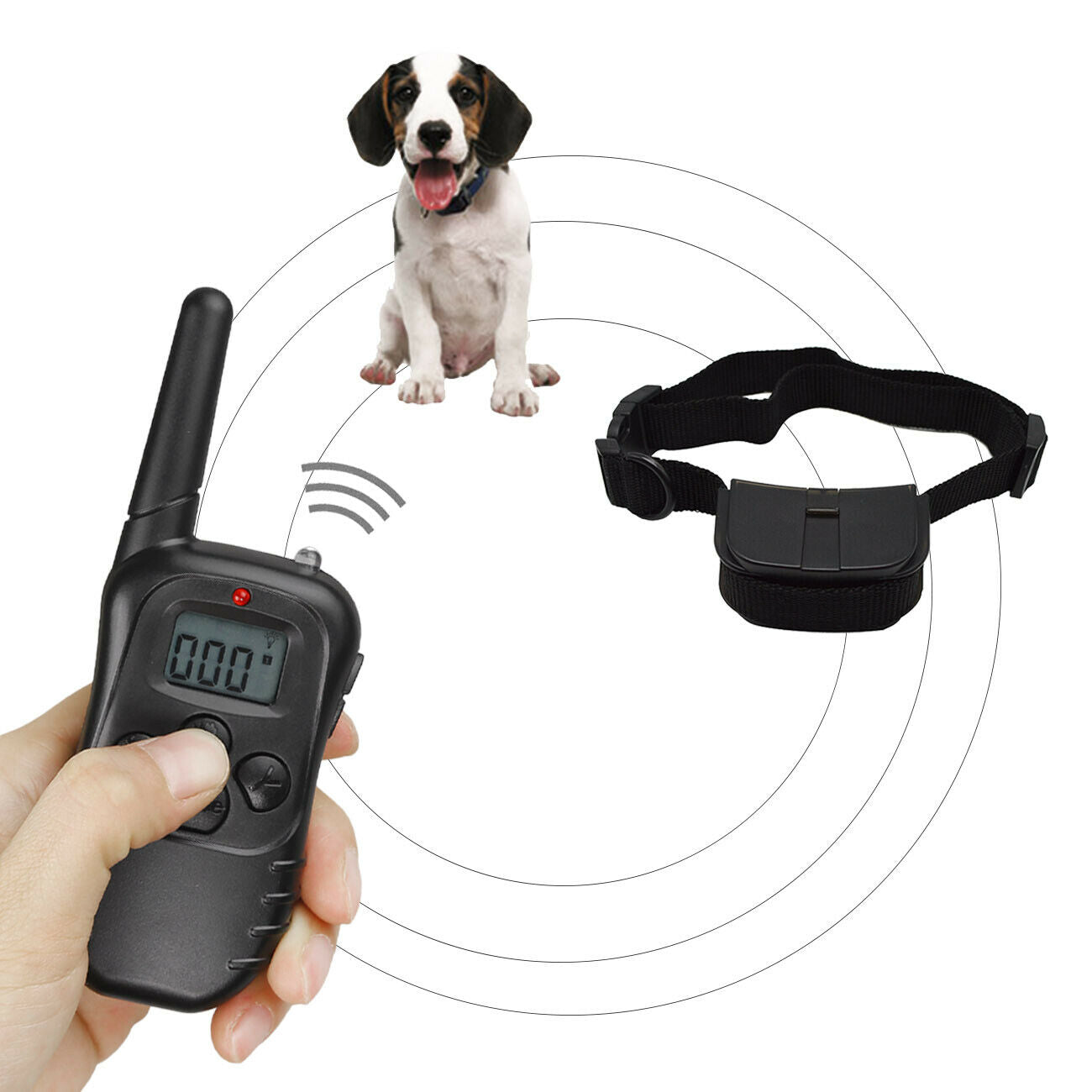 Collar de choque para perros con control remoto eléctrico impermeable para entrenamiento de mascotas grandes de 328 yardas