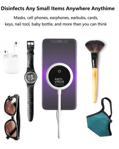 UV Phone Sterilizer with Body Sensor and Timer Portable USB UV Light and LED Desk Light Rotation 360° for Home Office Travel