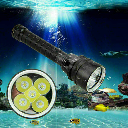 Linterna de buceo subacuática T6 profesional resistente al agua, luz LED para buceo