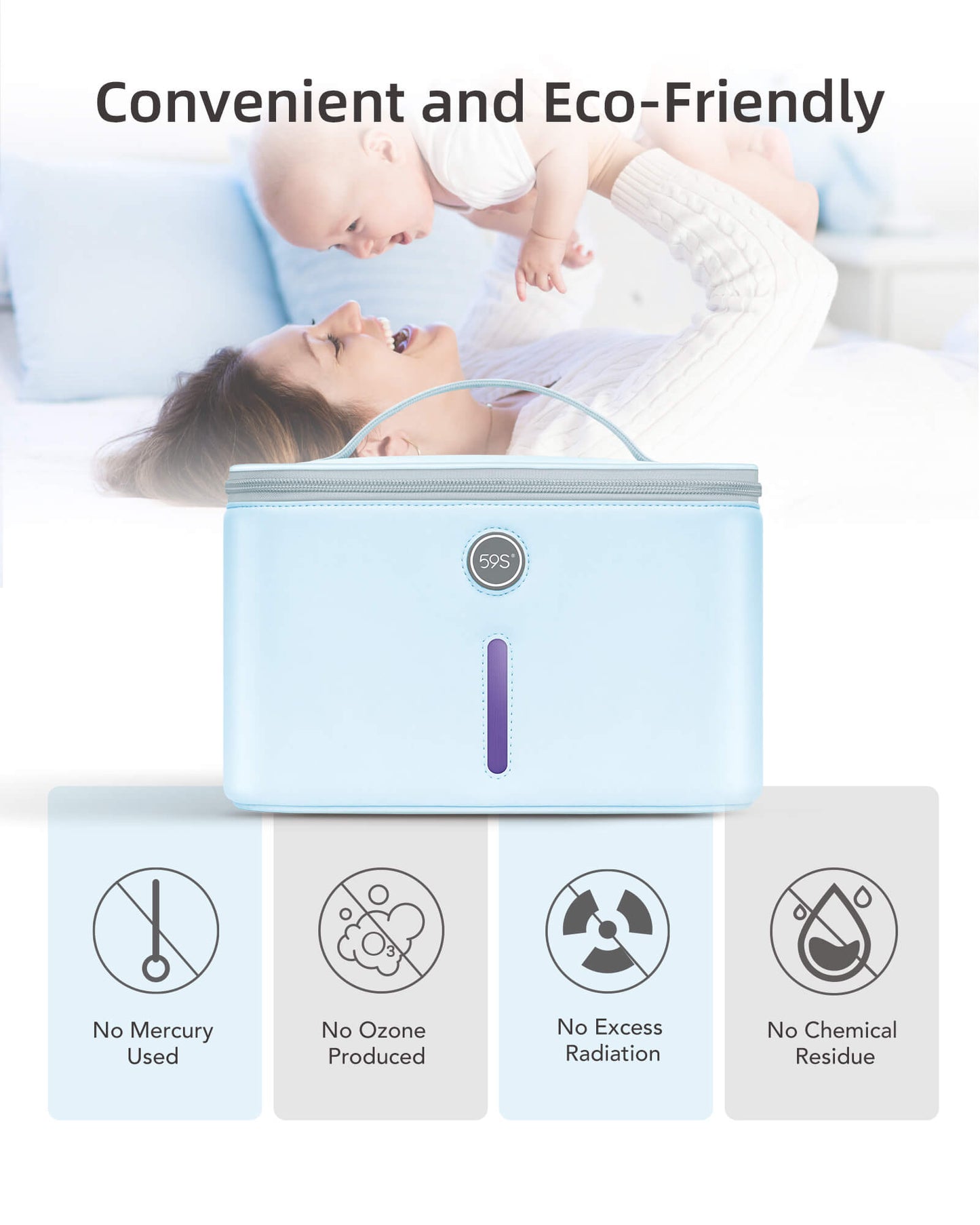Bolsa desinfectante con luz UV Esterilizador portátil de 24 LED Caja desinfectante para teléfono UV Bolsa esterilizadora con luz UV-C extra grande para herramientas de belleza bebé P55 (Pro)