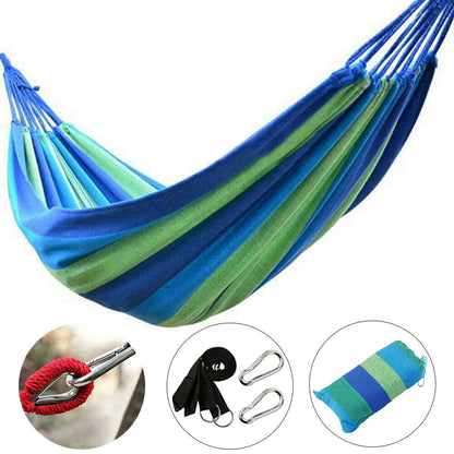 Outdoor Travel Canvas Hammock Double Person Garden Camping Hanging Bed Swing