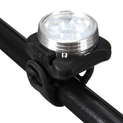 Bicicleta USB recargable bicicleta 3 LED cabeza lámpara frontal ciclismo luz trasera Clip
