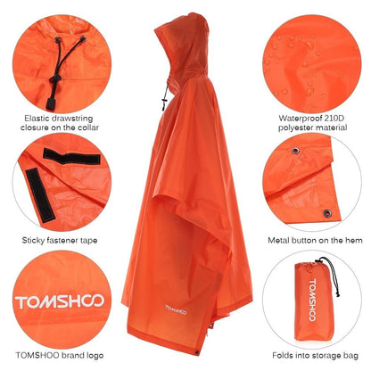 3 In 1 Waterproof Raincoat Outdoor Travel Rain Poncho Jackets Backpack Raincoat