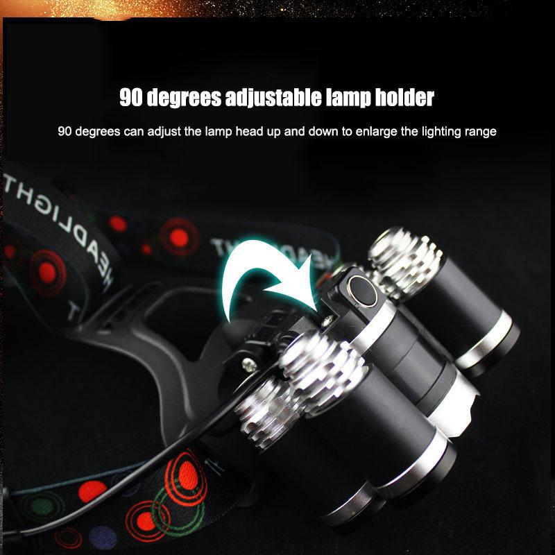 60000LM 5x XM-L T6 LED Headlamp Headlight Flashlight