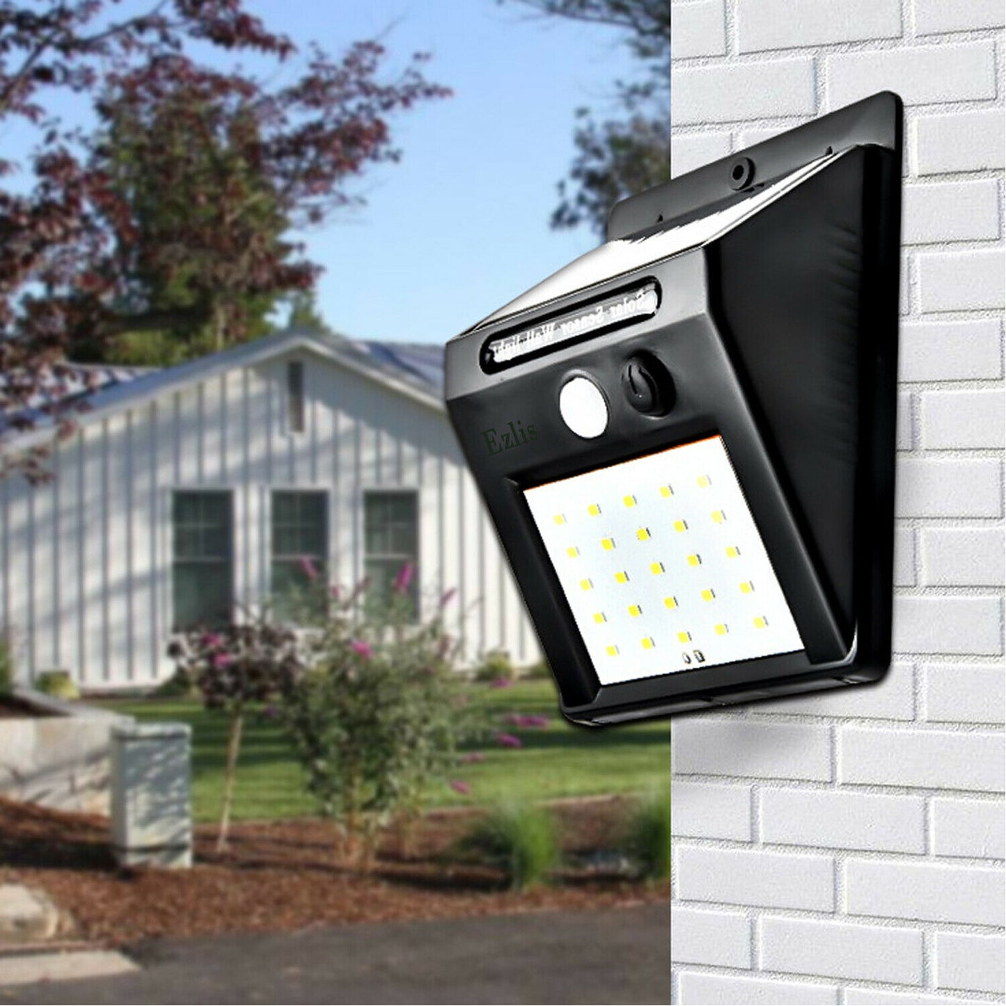 La seguridad inalámbrica de la luz del sensor de movimiento con energía solar enciende la lámpara de pared exterior