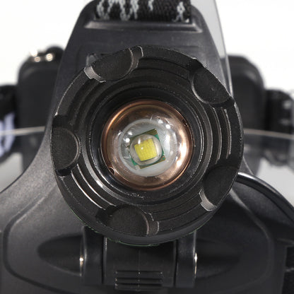 Linterna frontal LED con zoom T6 de 90000 lúmenes + cargador