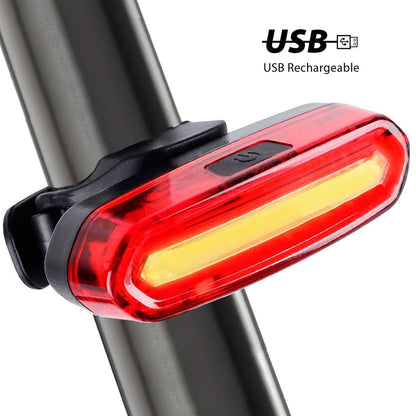 Warning Bike Rear Light USB Bicycle Taillight Tail LED Lamp