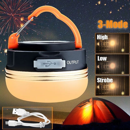Outdoor USB Lamp Portable Rechargeable LED Hiking Camping Tent Lantern Light