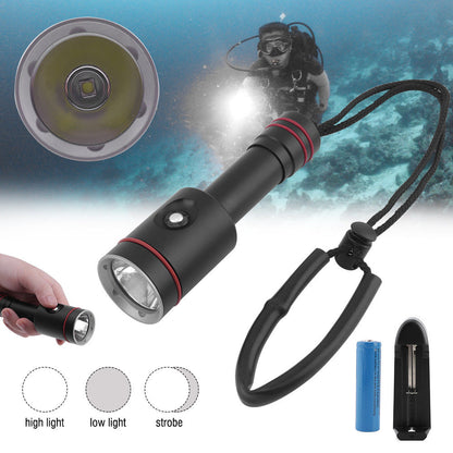 Underwater XM-L2 Diving Light LED Flashlight Scuba Torch Photography Fill Light