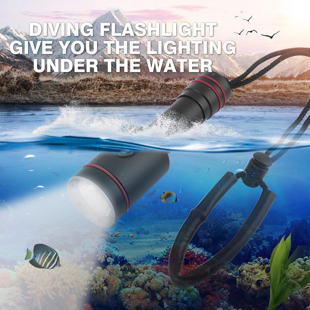 Luz de buceo subacuática XM-L2, linterna LED, antorcha de buceo, luz de relleno para fotografía