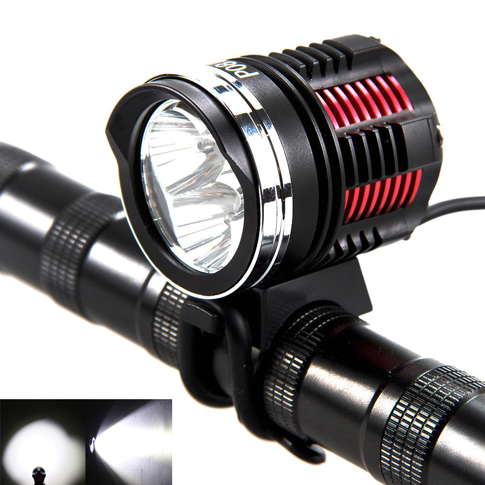 Bike Light 20000Lm 3X L2 LED P08 Cycling Head Front Bicycle Headlamp+Laser Lamp