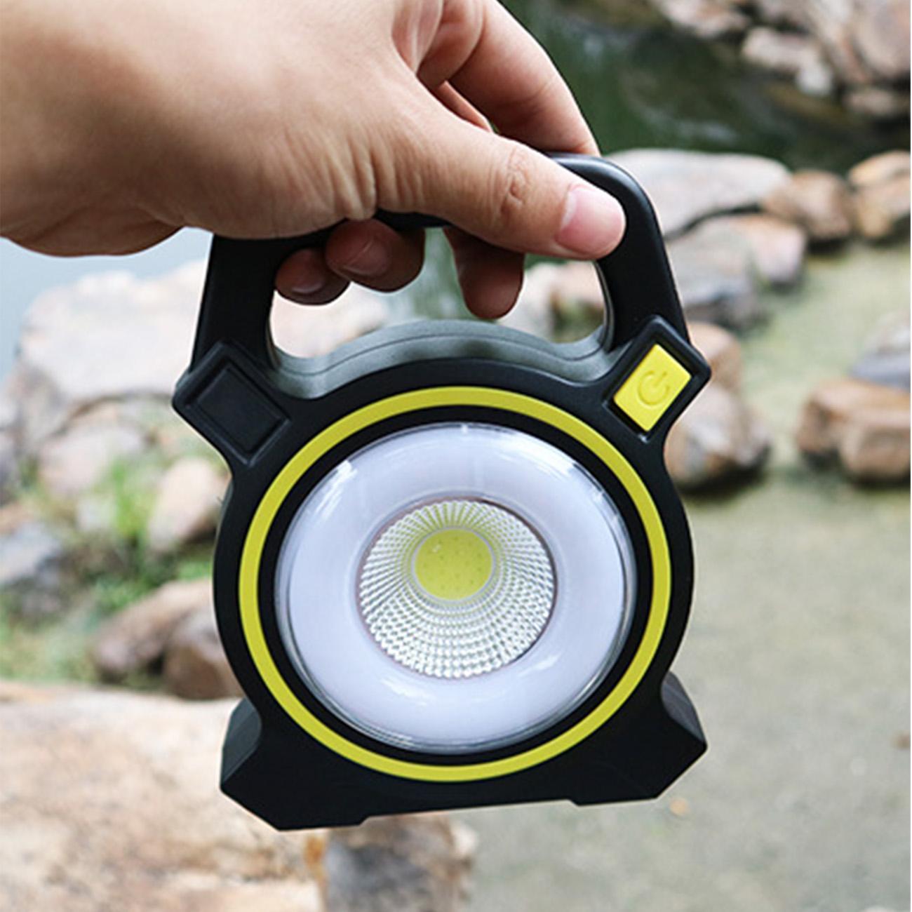 Solar Camping Lantern Portable Outdoor COB LED Flashlight & Work Lights