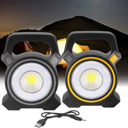 Solar Camping Lantern Portable Outdoor COB LED Flashlight & Work Lights