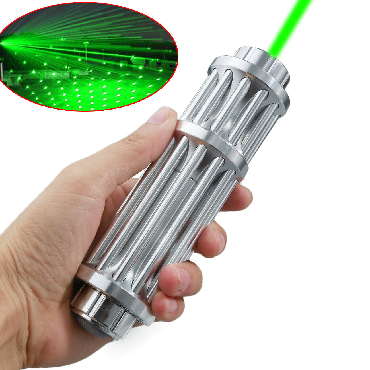 High Power Military 450nm Laser Pointer Lazer Pen Visible Beam Light+5 Caps