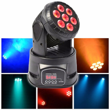 105W 7-LED LED RGBW cabeza de escenario iluminación móvil DMX-512 DJ/luz de fiesta disco