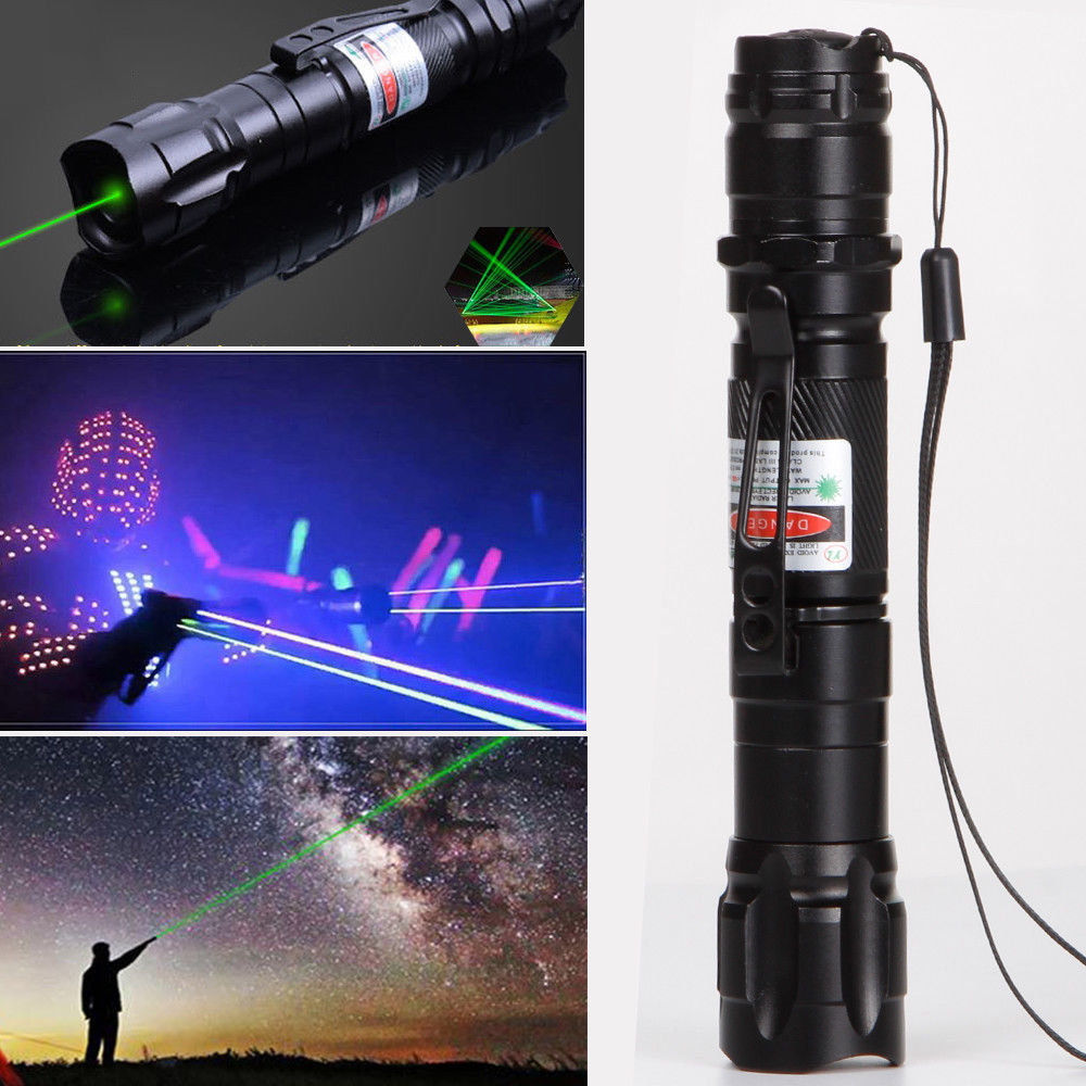 High Power 50Mile 532nm Laser Pointer Pen Star Cap Bright Light+Charger