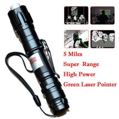 High Power 50Mile 532nm Laser Pointer Pen Star Cap Bright Light+Charger
