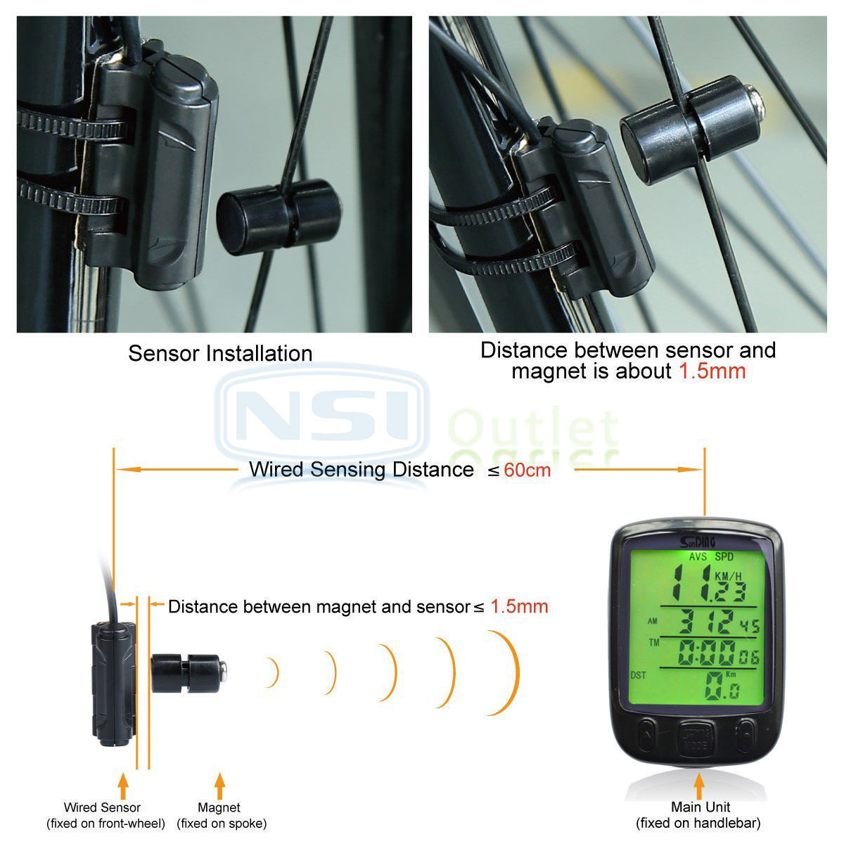 Waterproof Digital LCD Cycle Bicycle Bike Computer Odometer Speedometer Cycling