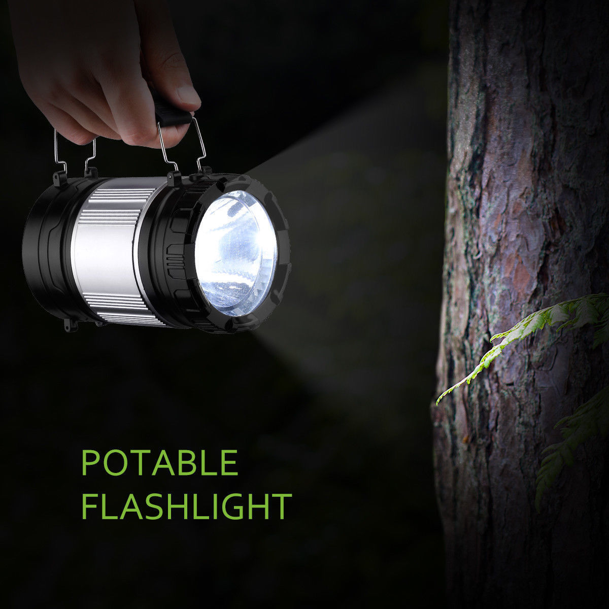 Solar Power Rechargeable LED Flashlight Camping Tent Lights