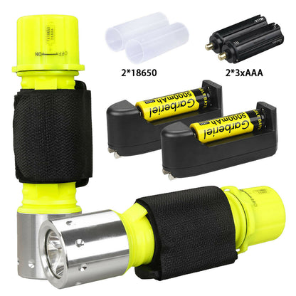 Underwater Diving Scuba T6 LED Flashlight Waterproof 18650 Torch Lantern