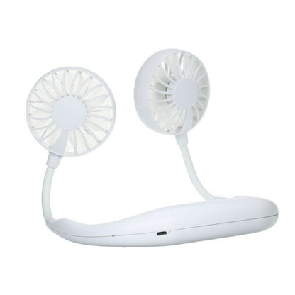 Small Neck Band Portable Mini Air USB Fan With Dual Fan