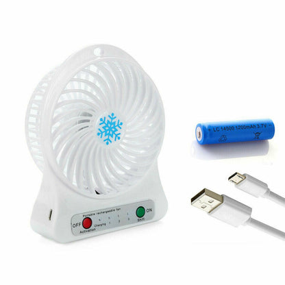 Mini Operated Desk USB Fans Portable Rechargeable LED Fan Air Cooler Fan