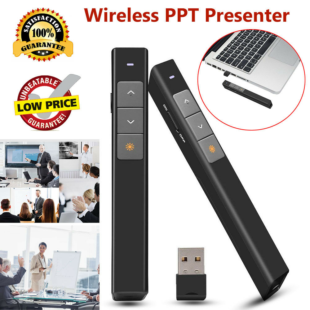 Presentador USB inalámbrico Control remoto puntero láser Clicker Pen Point