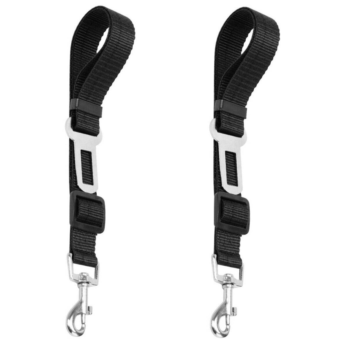 Paquete de 2 clips para cinturón de seguridad para mascotas, perros y gatos, arnés ajustable para coche y vehículo