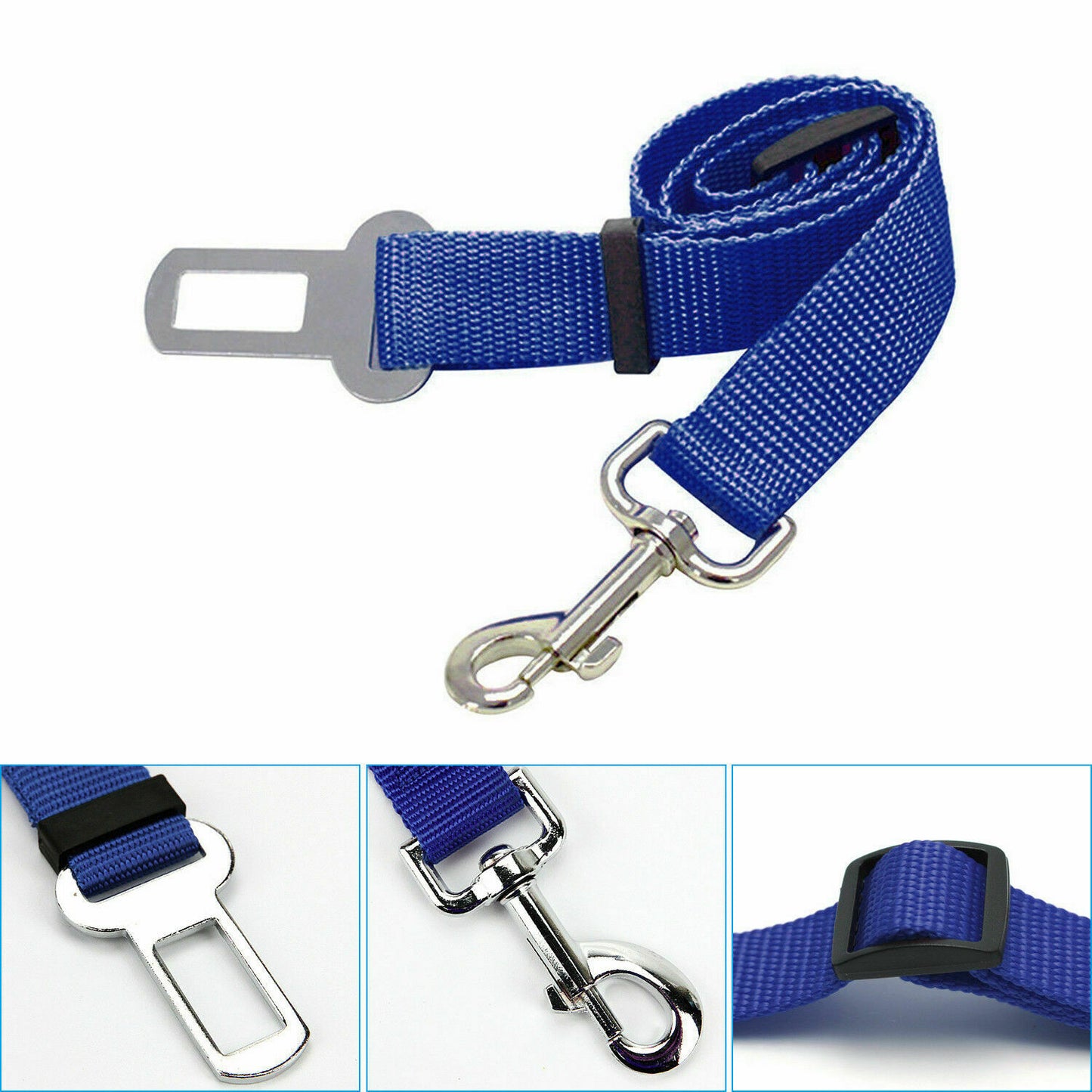 Paquete de 2 clips para cinturón de seguridad para mascotas, perros y gatos, arnés ajustable para coche y vehículo