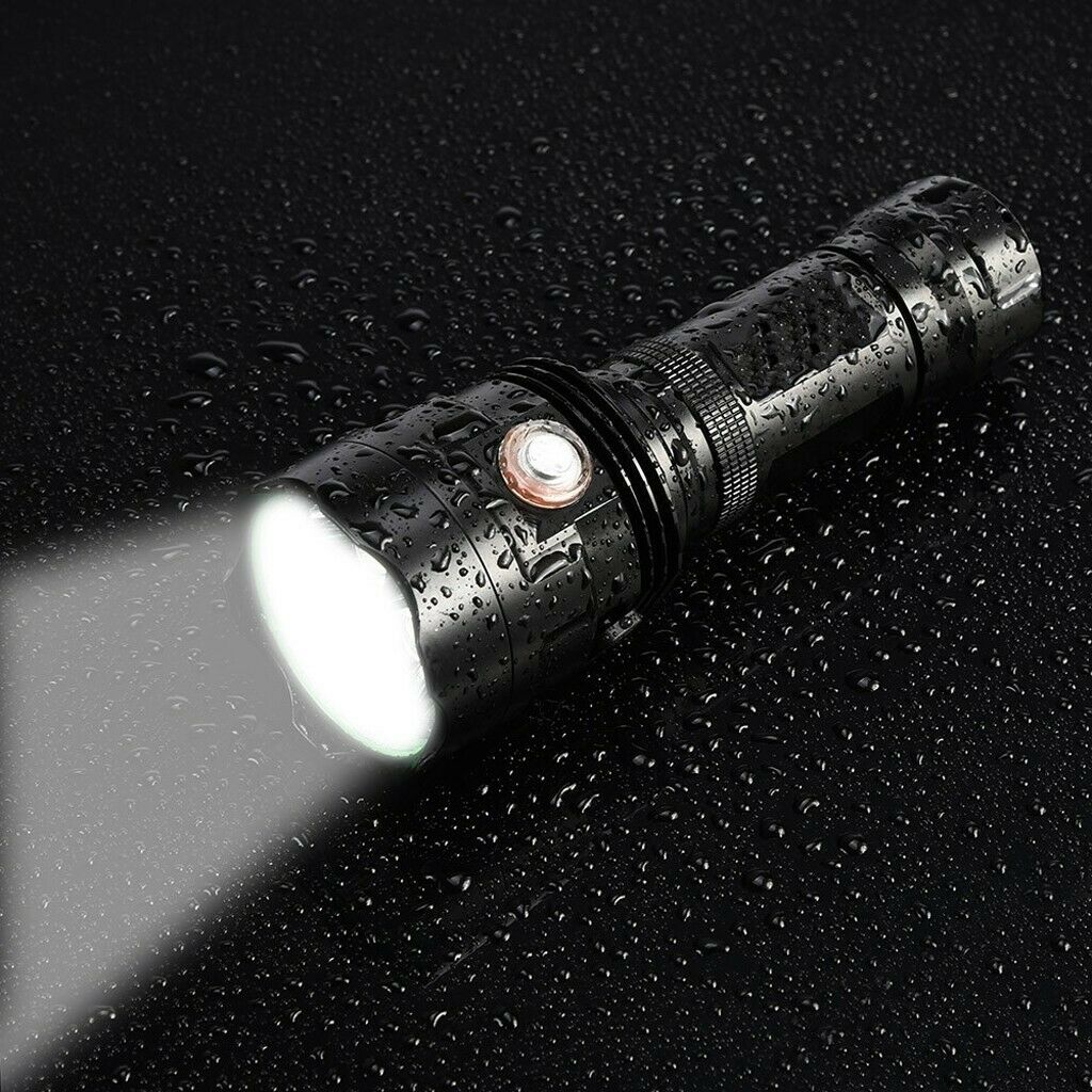 Ultra Bright LED Flashlight Torch 3*XHP70 Torch USB Rechargeable Waterproof Lamp