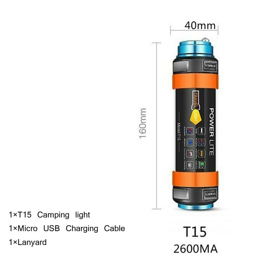 Camping Lantern Magnet Tent Light USB Outdoor Emergency Power Light Flashlight Mosquito Repellent